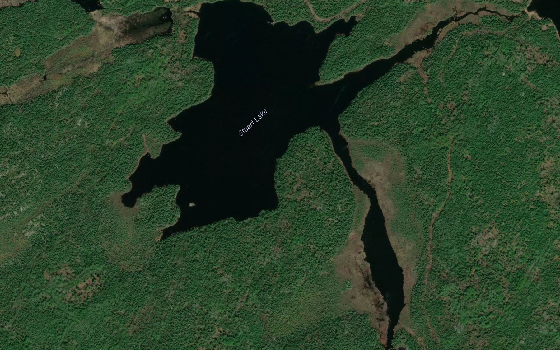 Satellite map of the Stuart Lake