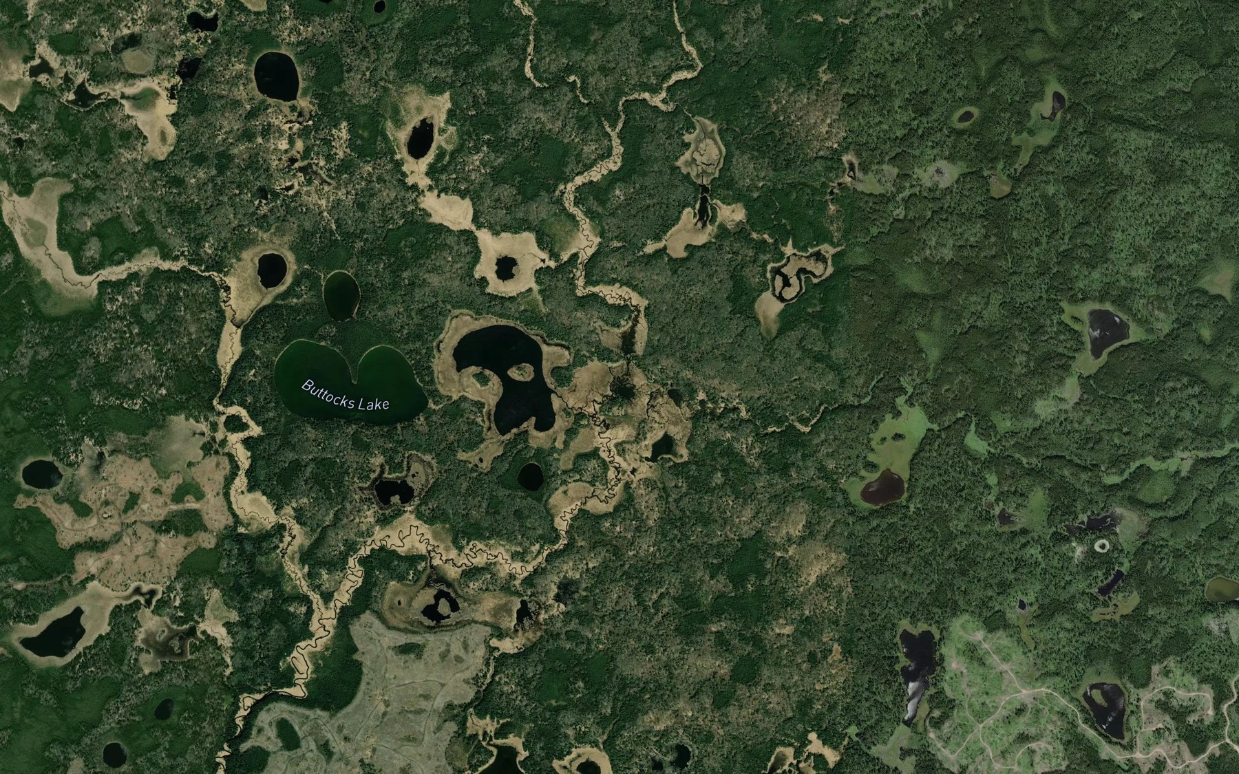 Satellite map of the Line Creek