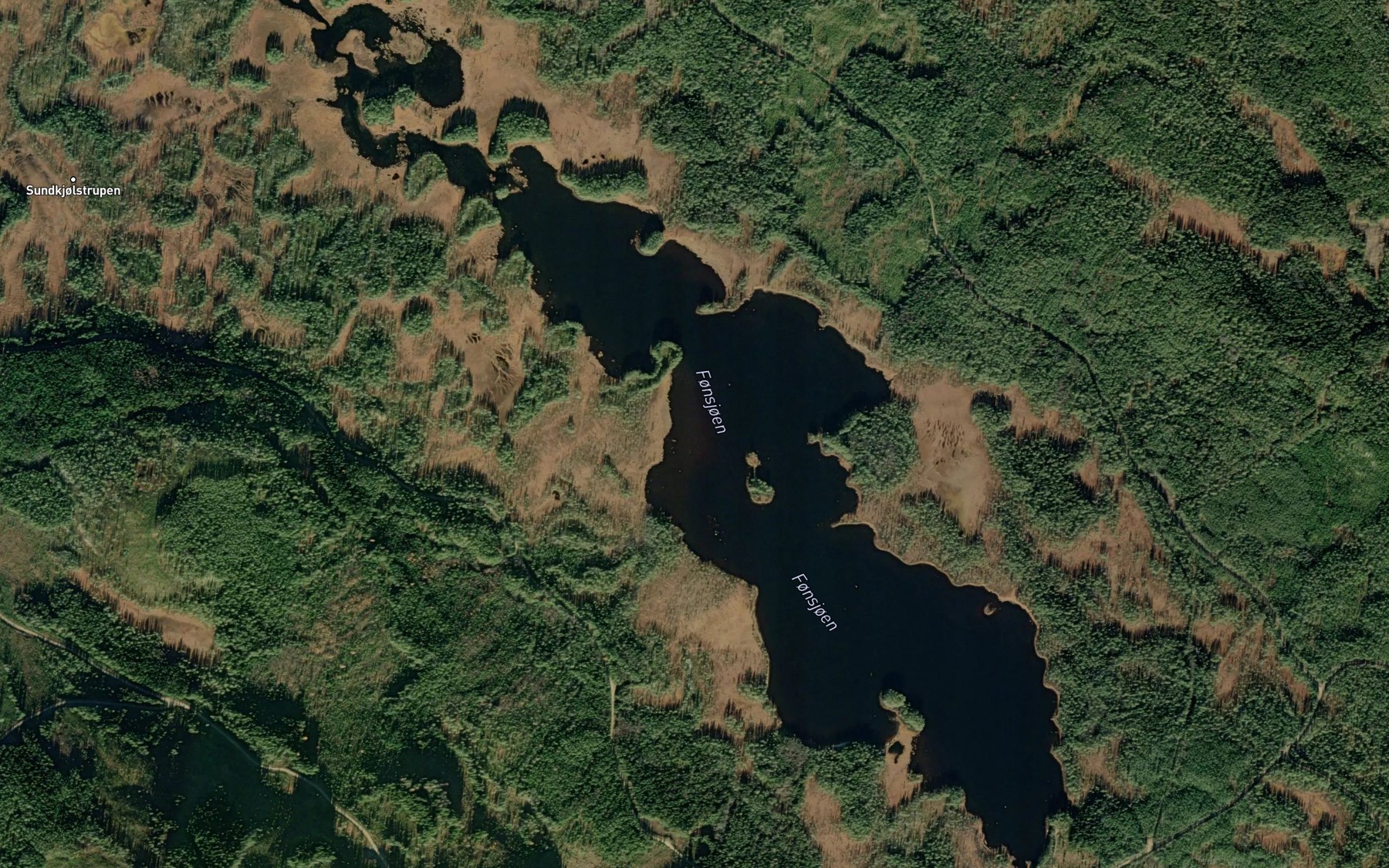 Satellite map of the Tjonna