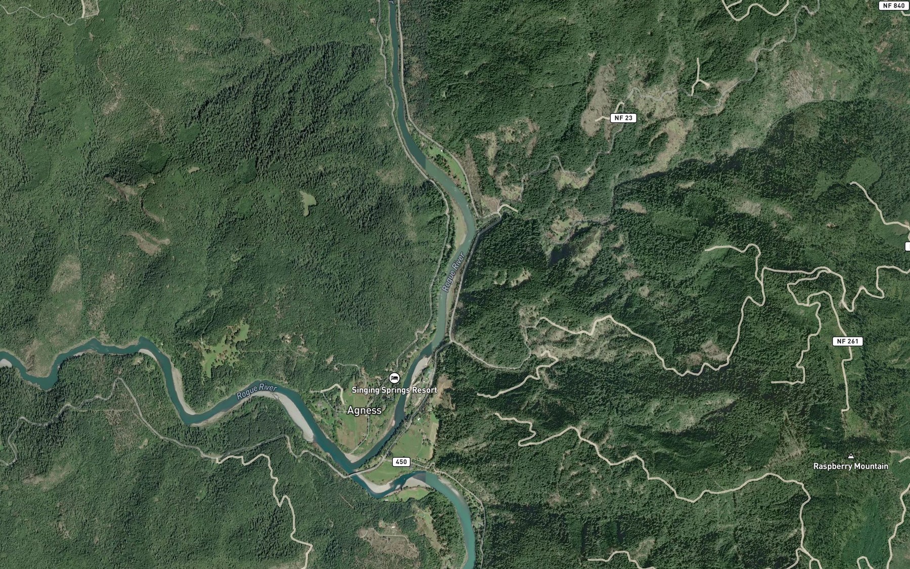 Satellite map of the Muleshoe Creek