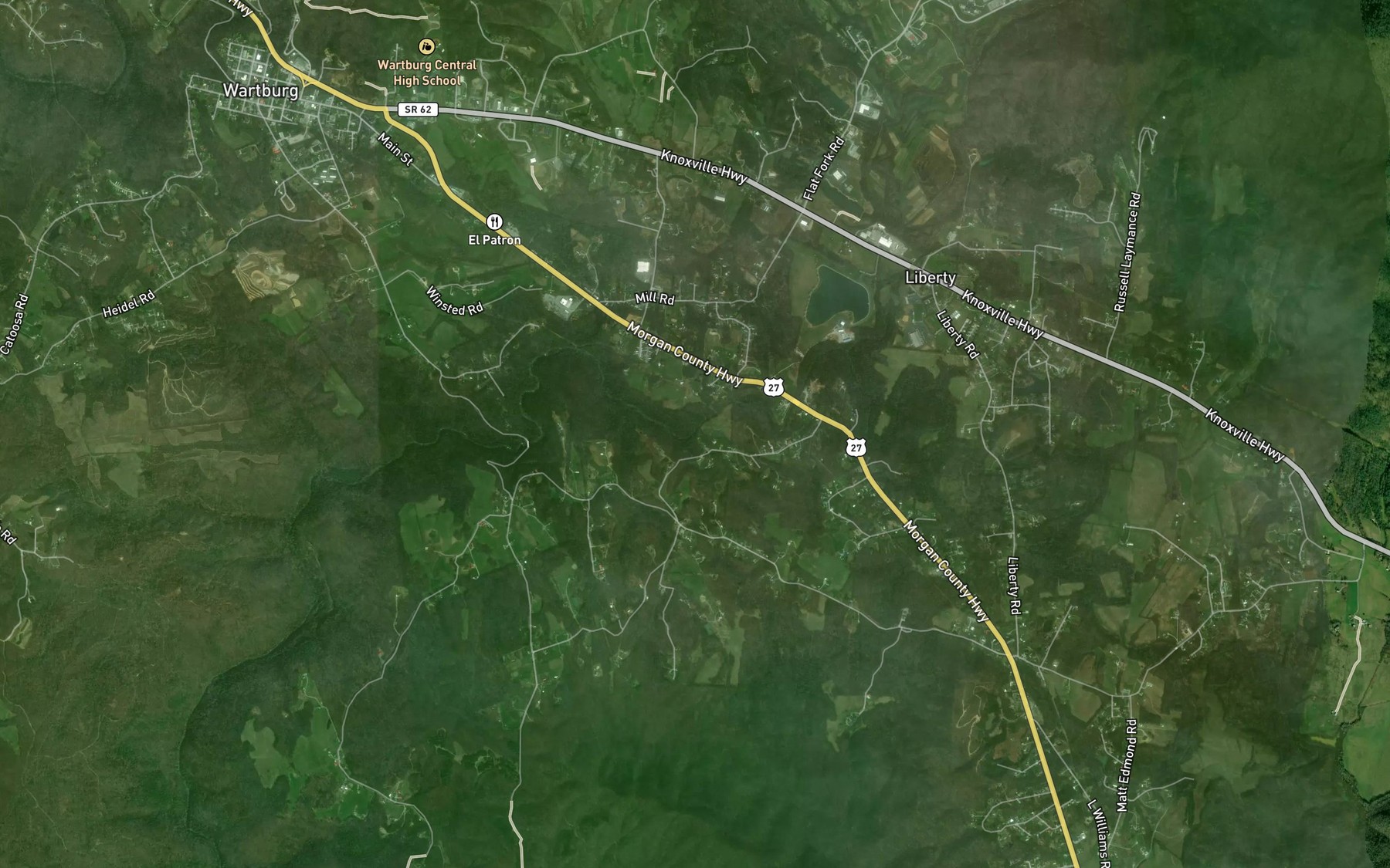 Satellite map of the Knight Branch