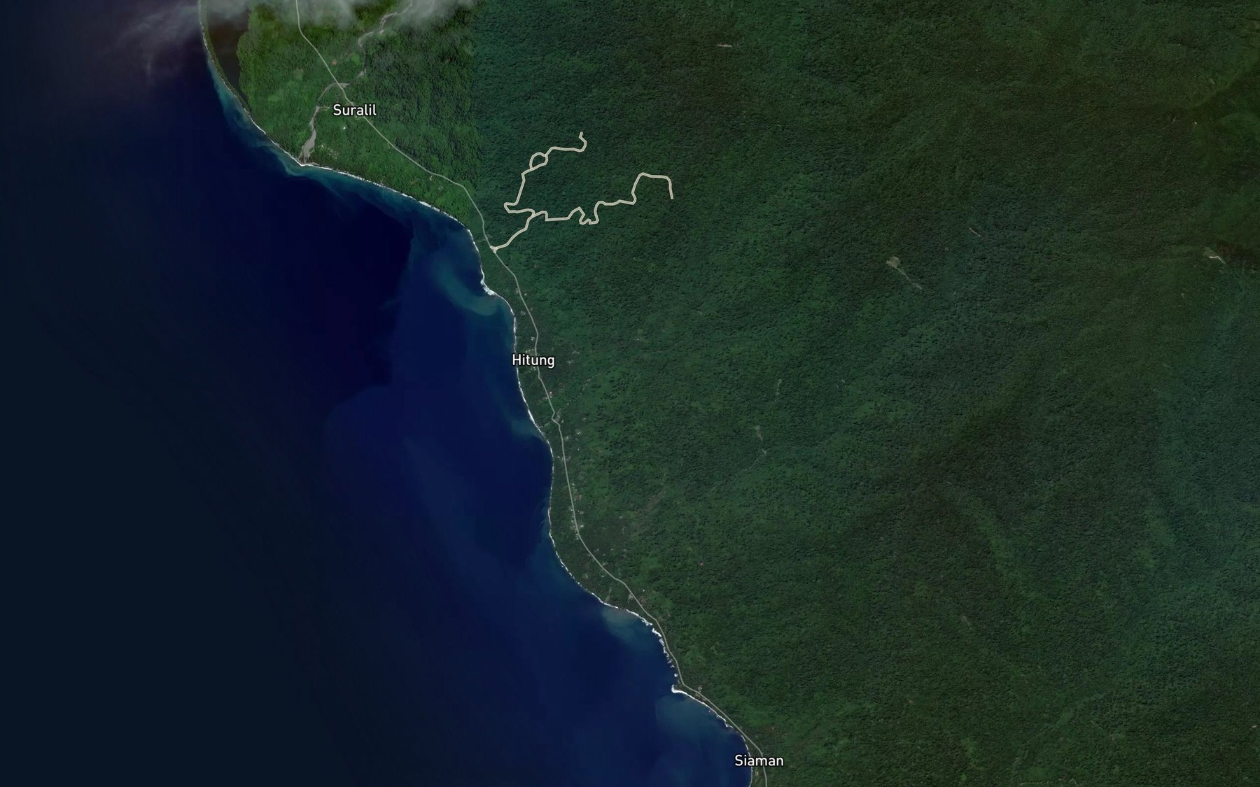 Satellite map of the Suralil River