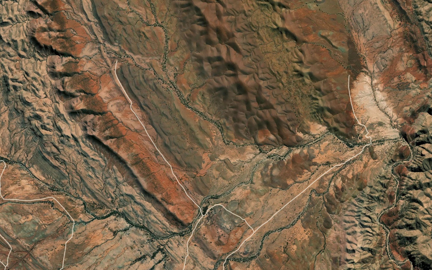 Satellite map of the Second Plain Creek