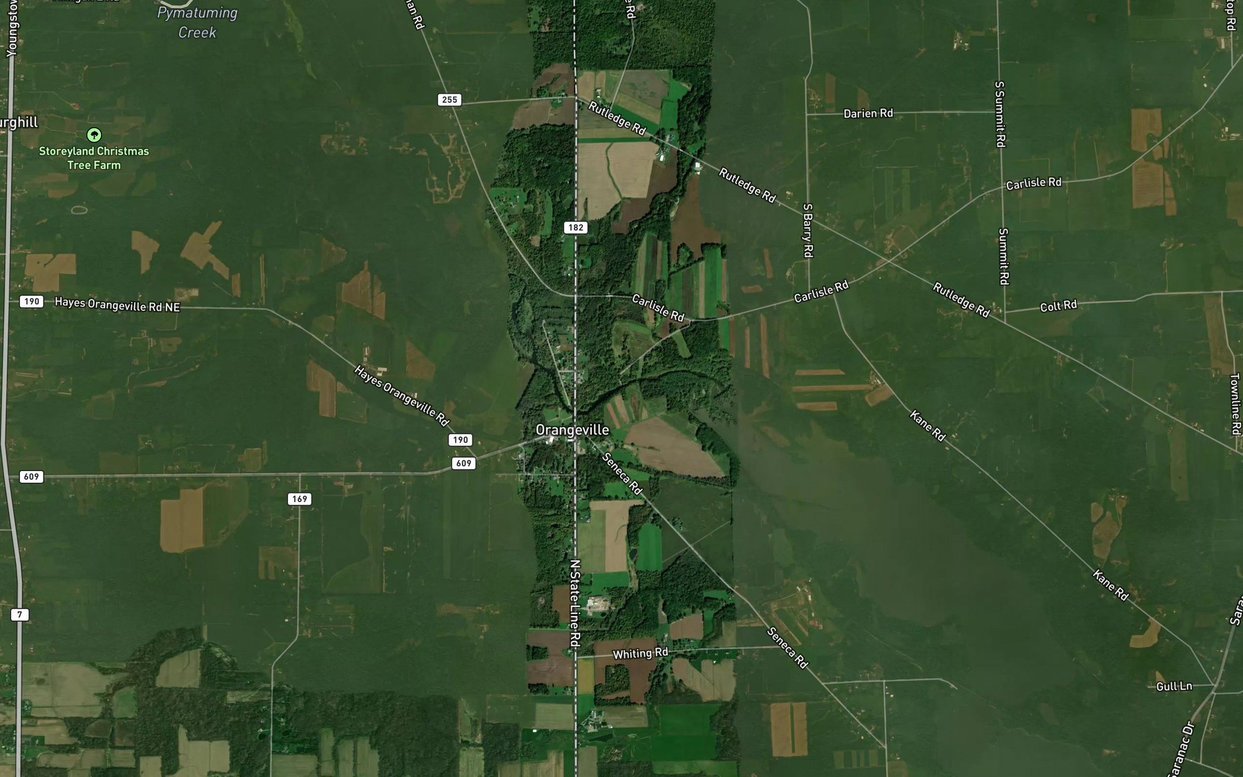 Satellite map of the Booth Run