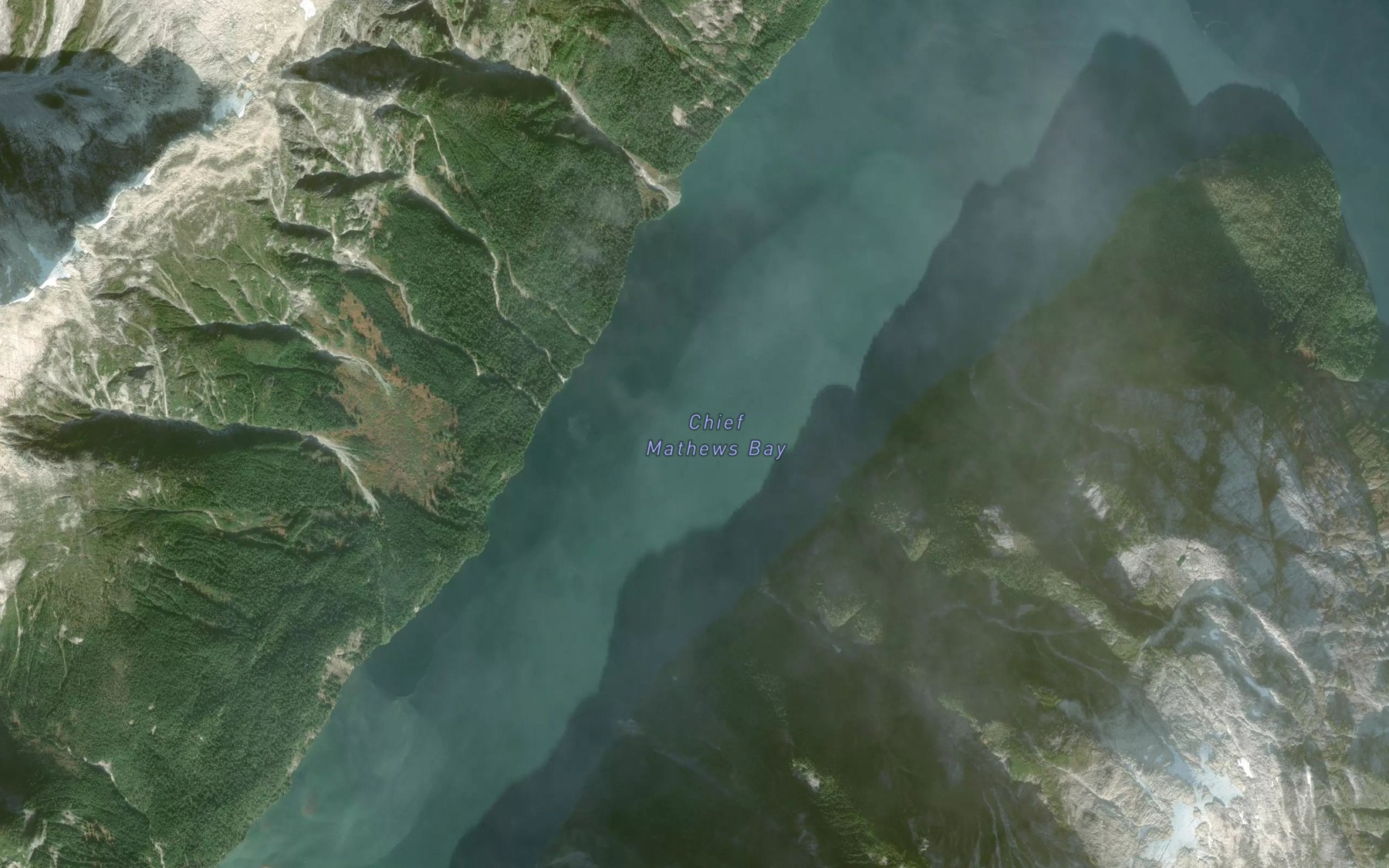 Satellite map of the Chief Mathews Bay