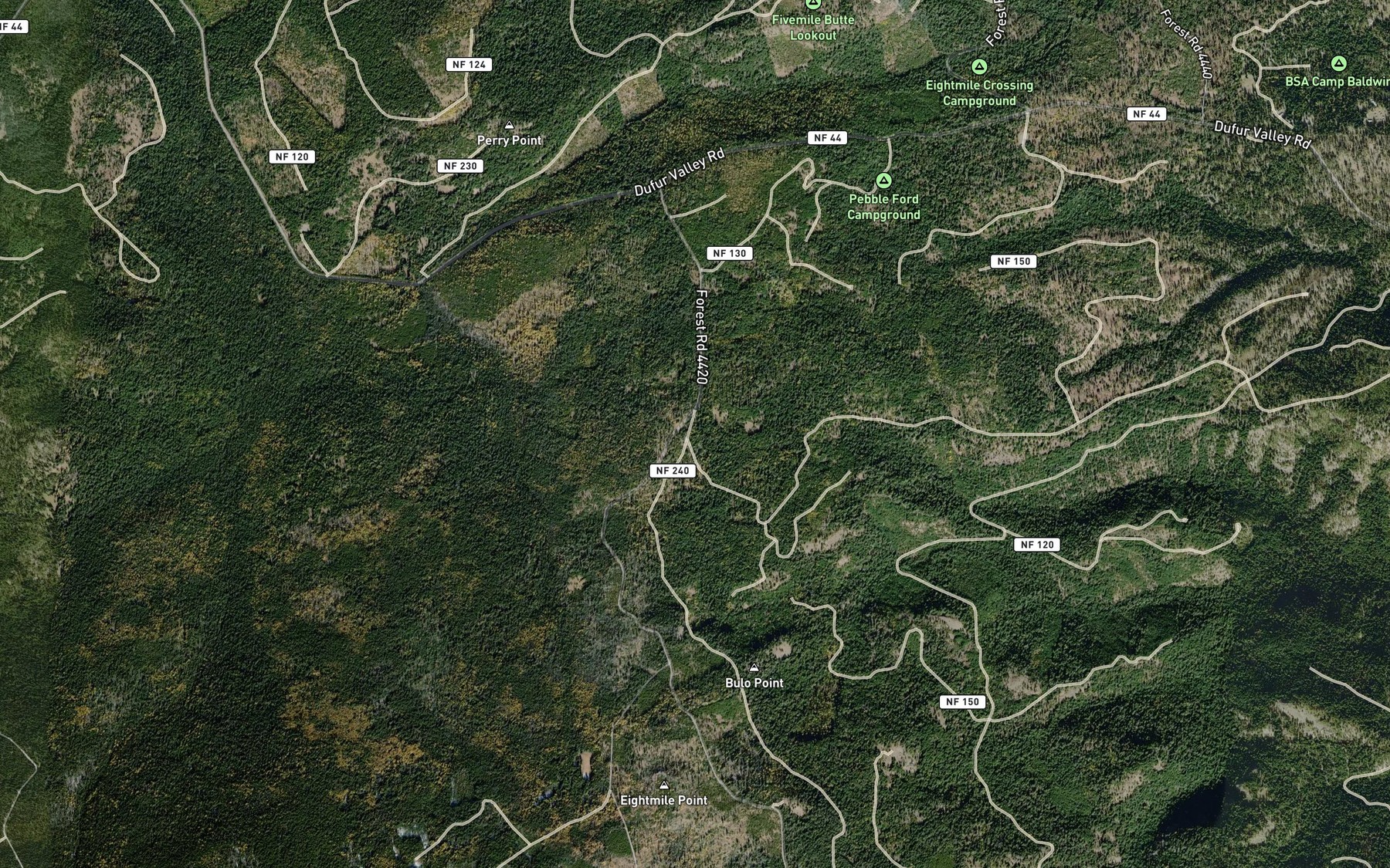 Satellite map of the Jacket Springs