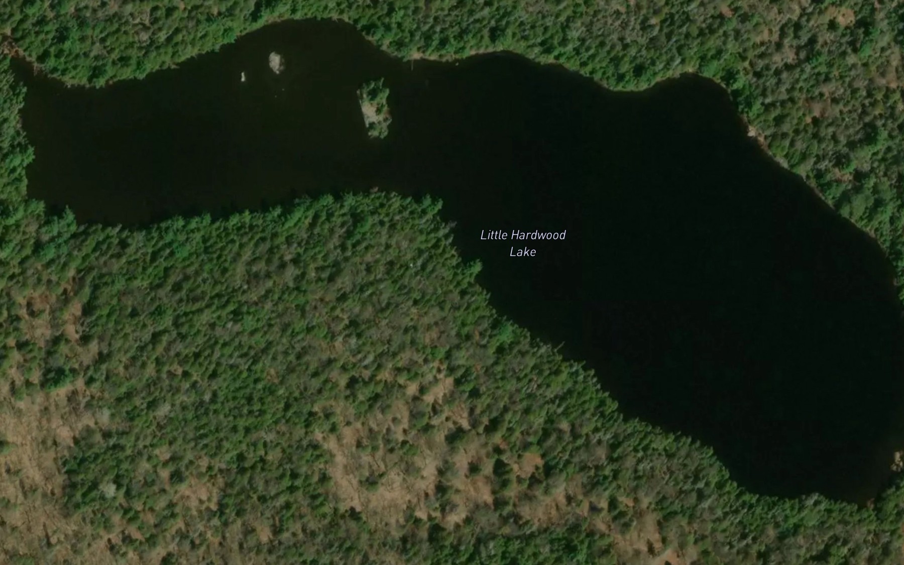 Satellite map of the Little Hardwood Lake