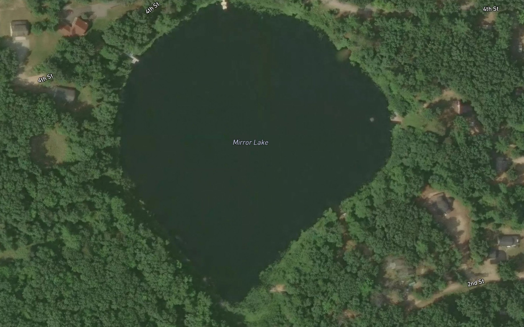 Satellite map of the Mirror Lake