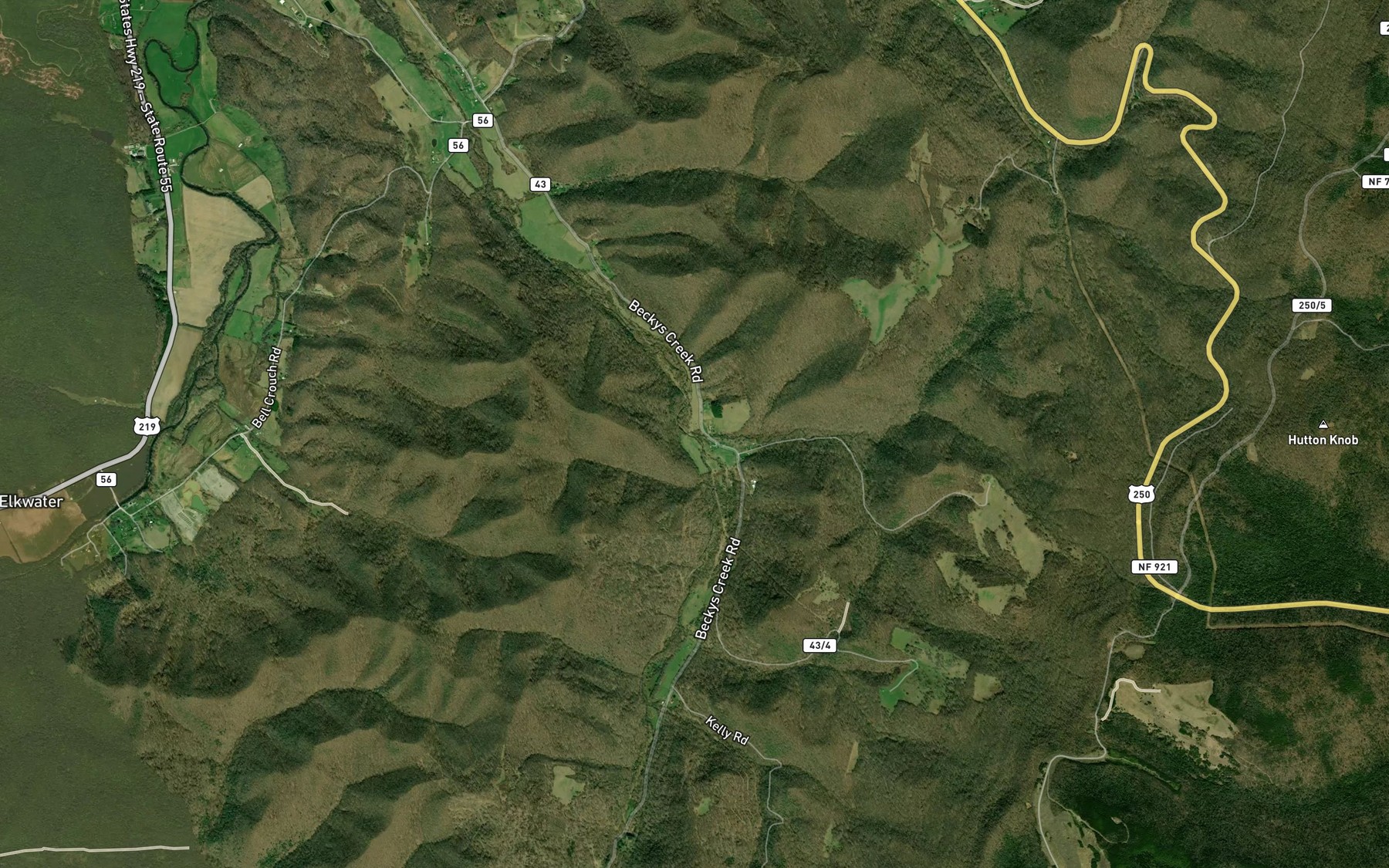 Satellite map of the Big Branch