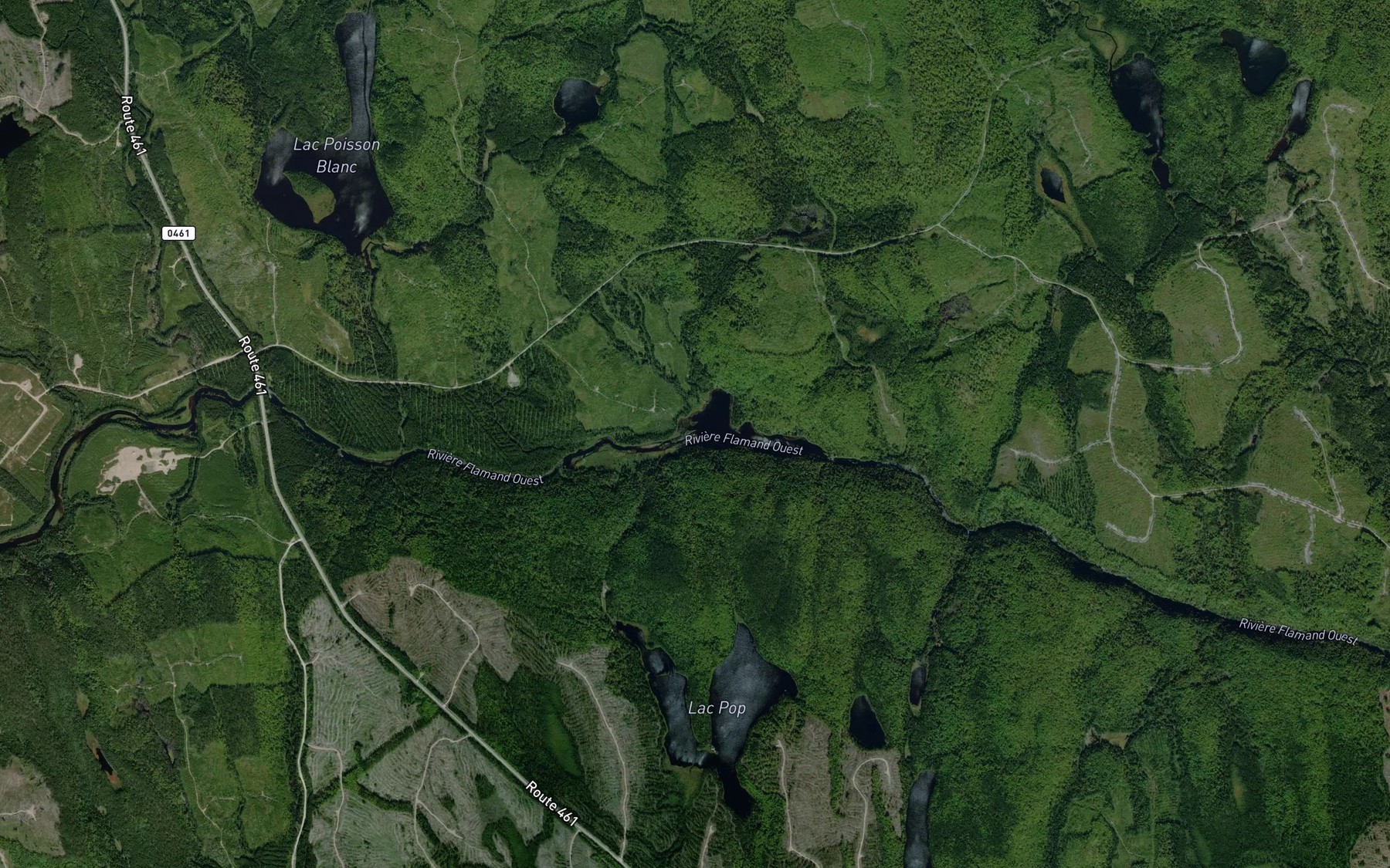 Satellite map of the Lac de la Loutre