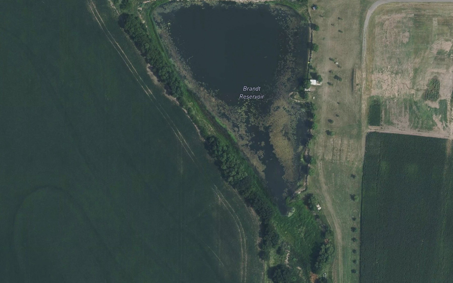 Satellite map of the Brandt Reservoir