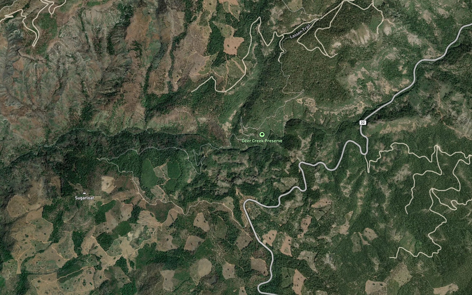 Satellite map of the Panther Creek