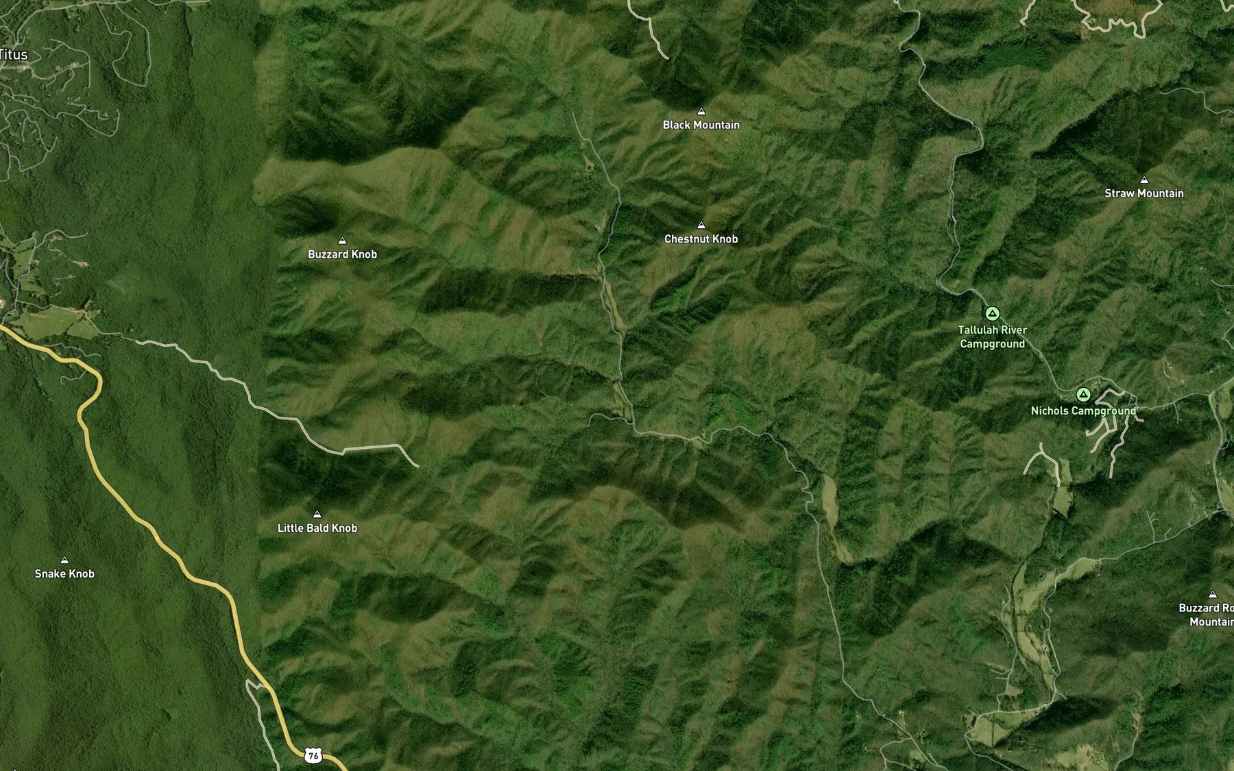 Satellite map of the Jack Branch