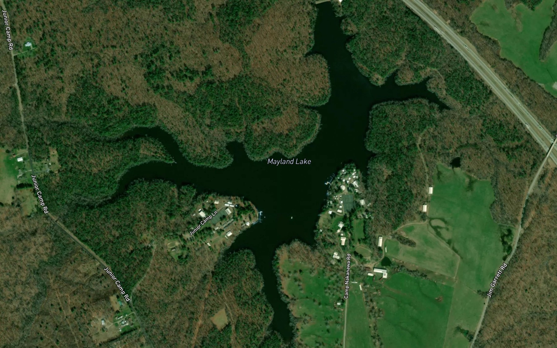 Satellite map of the Mayland Lake