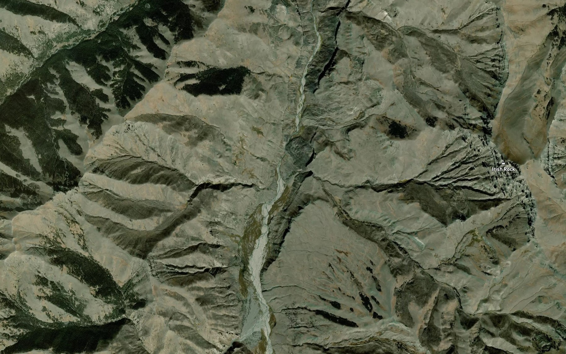 Satellite map of the Stuart Creek
