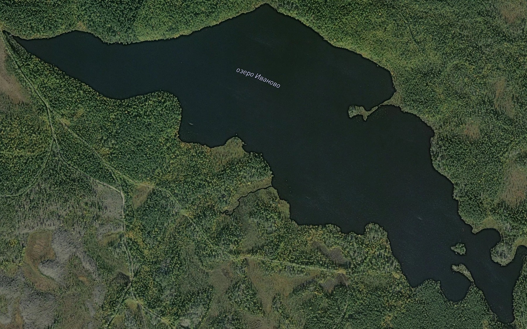 Satellite map of the Ozero Ivanovo