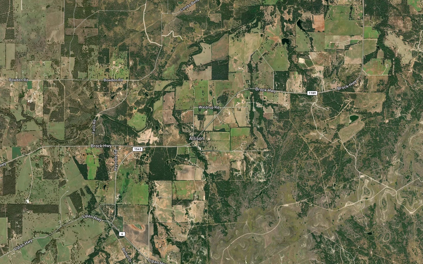 Satellite map of the Dripping Springs