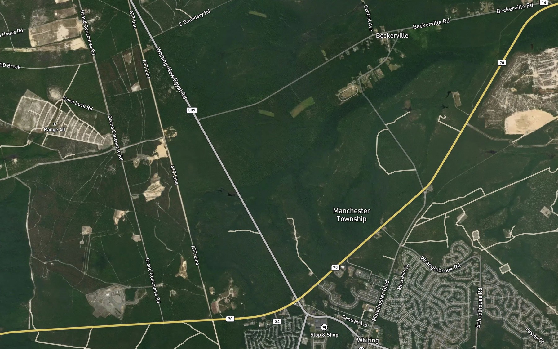 Satellite map of the Goodwater Branch
