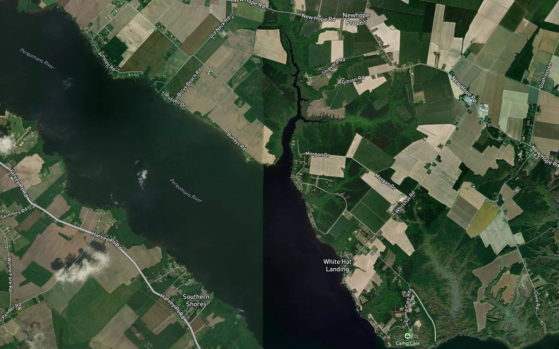 Satellite map of the Sutton Creek