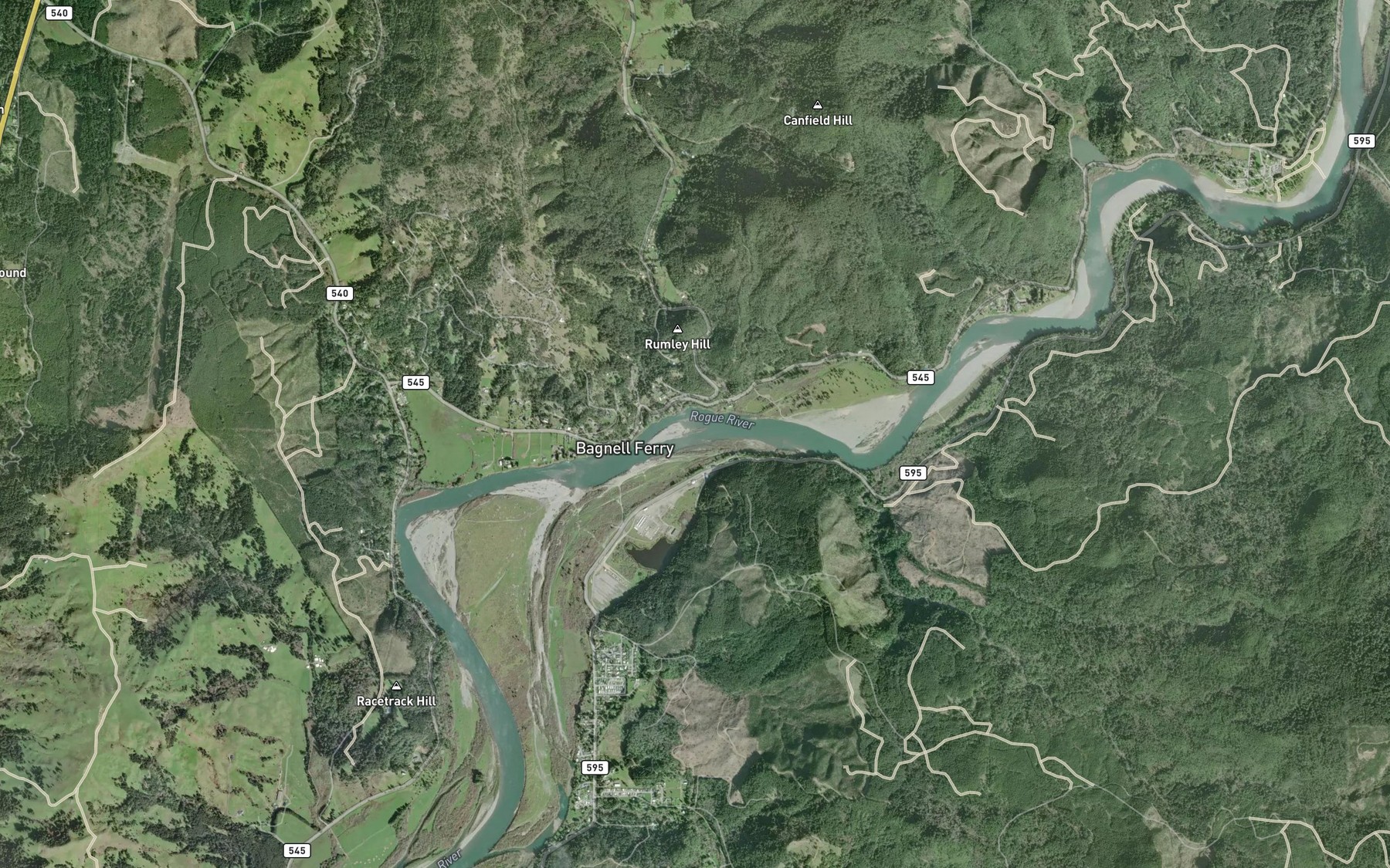 Satellite map of the Canfield Riffle