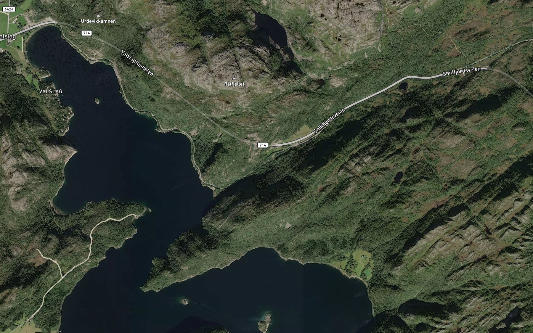Satellite map of the Fossdalselva