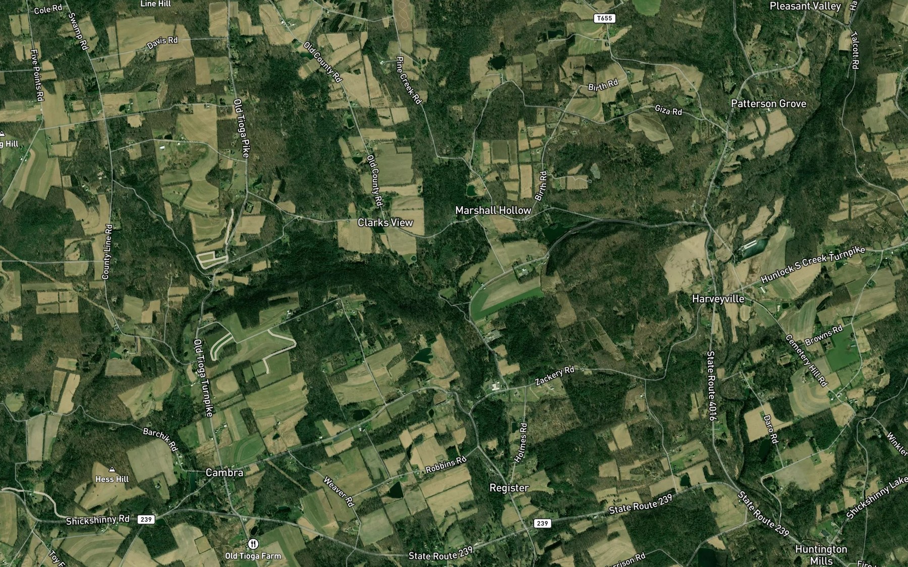 Satellite map of the Bell Creek