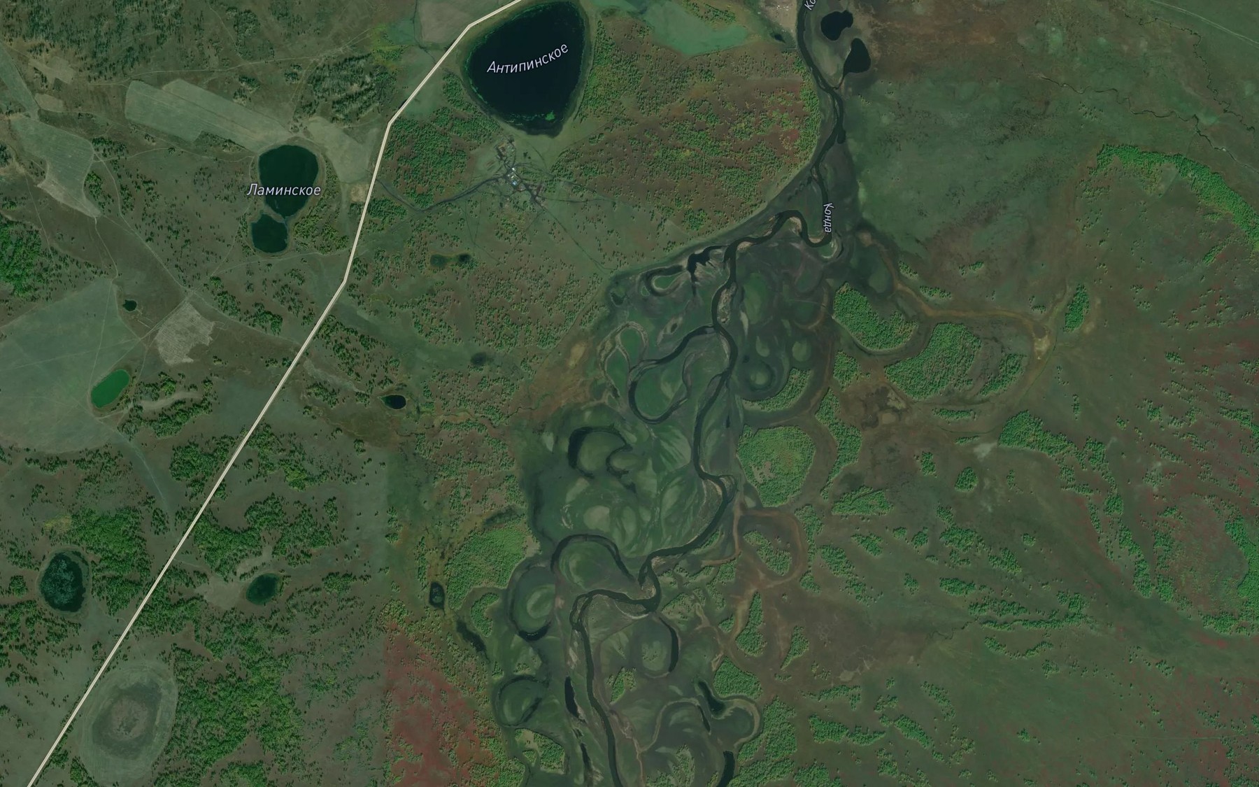 Satellite map of the Antipikha