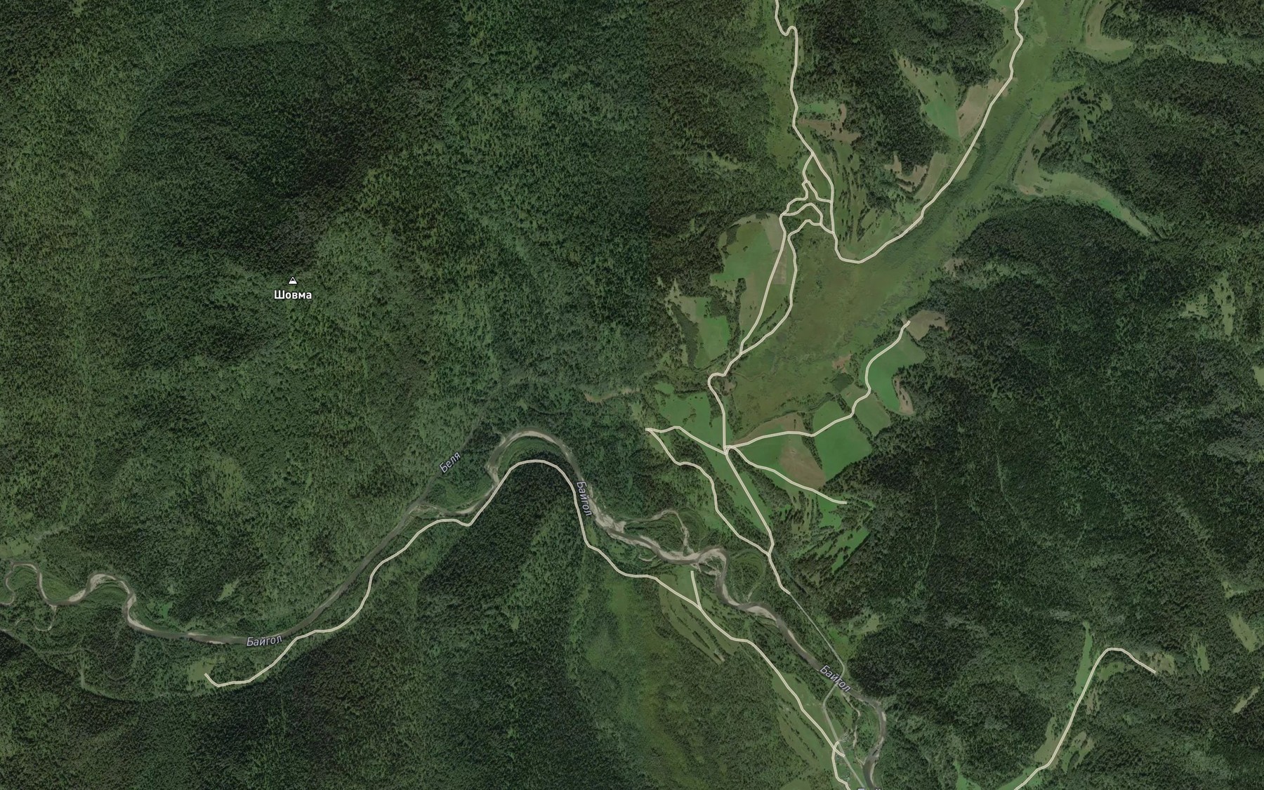 Satellite map of the Belya