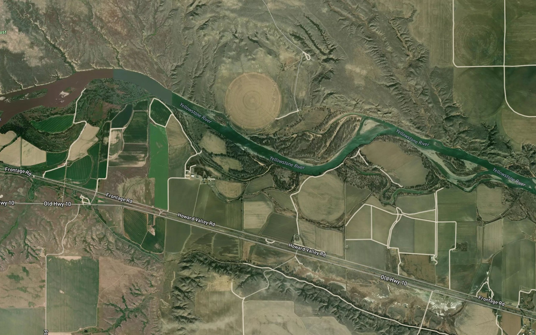 Satellite map of the Hay Creek
