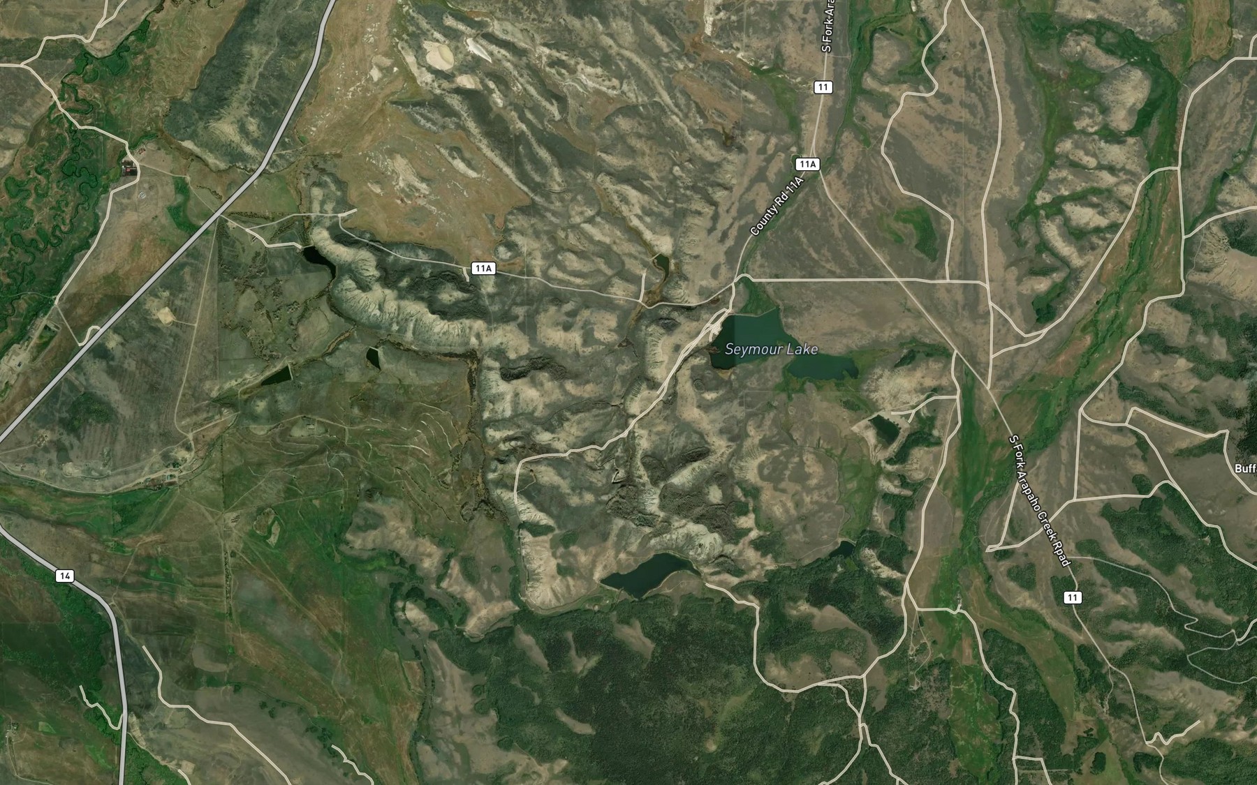 Satellite map of the Eureka Ditch