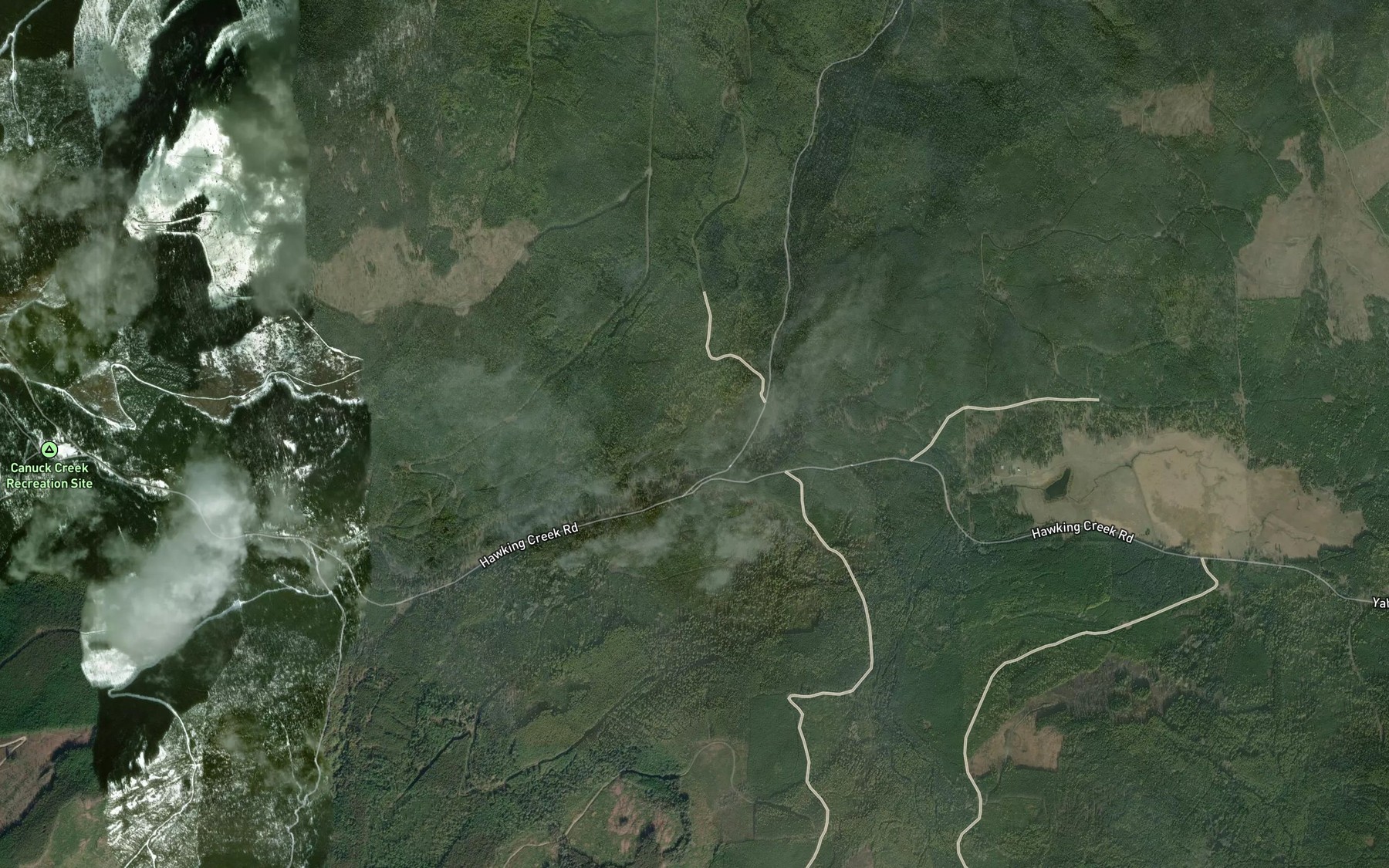 Satellite map of the South Hawkins Creek