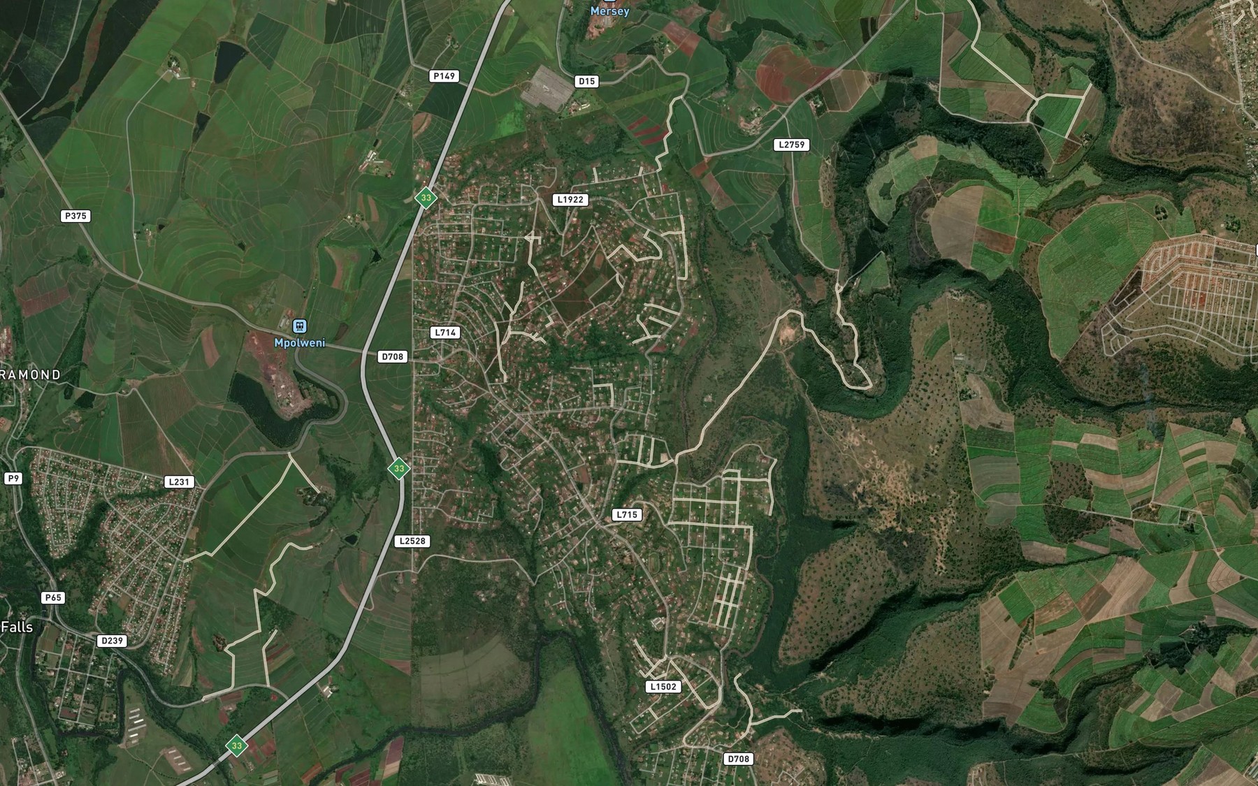Satellite map of the Mhlalane