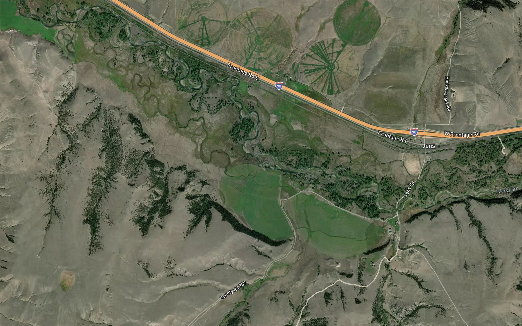 Satellite map of the Dunkleberg Creek
