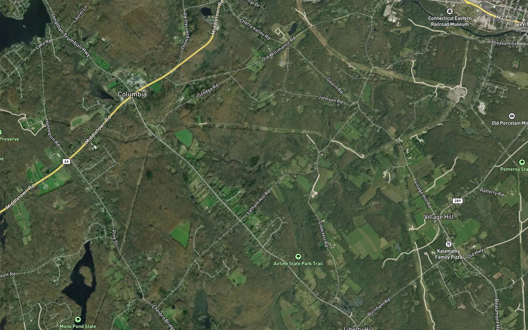 Satellite map of the Giffords Brook