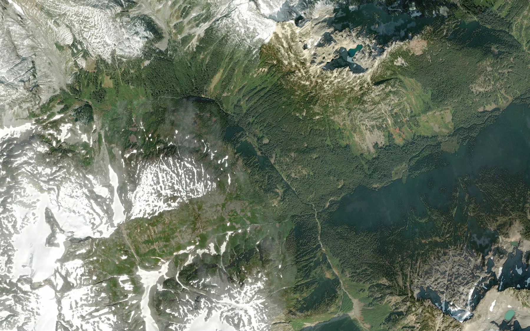 Satellite map of the South Tuwasus Creek