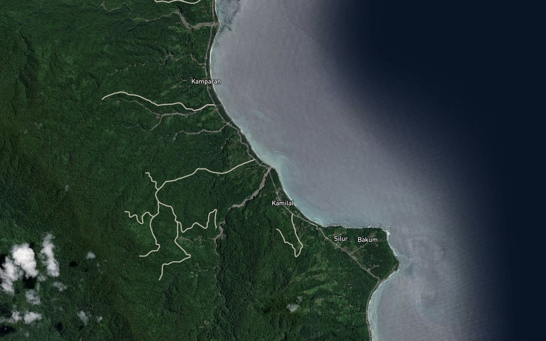 Satellite map of the Gereu River