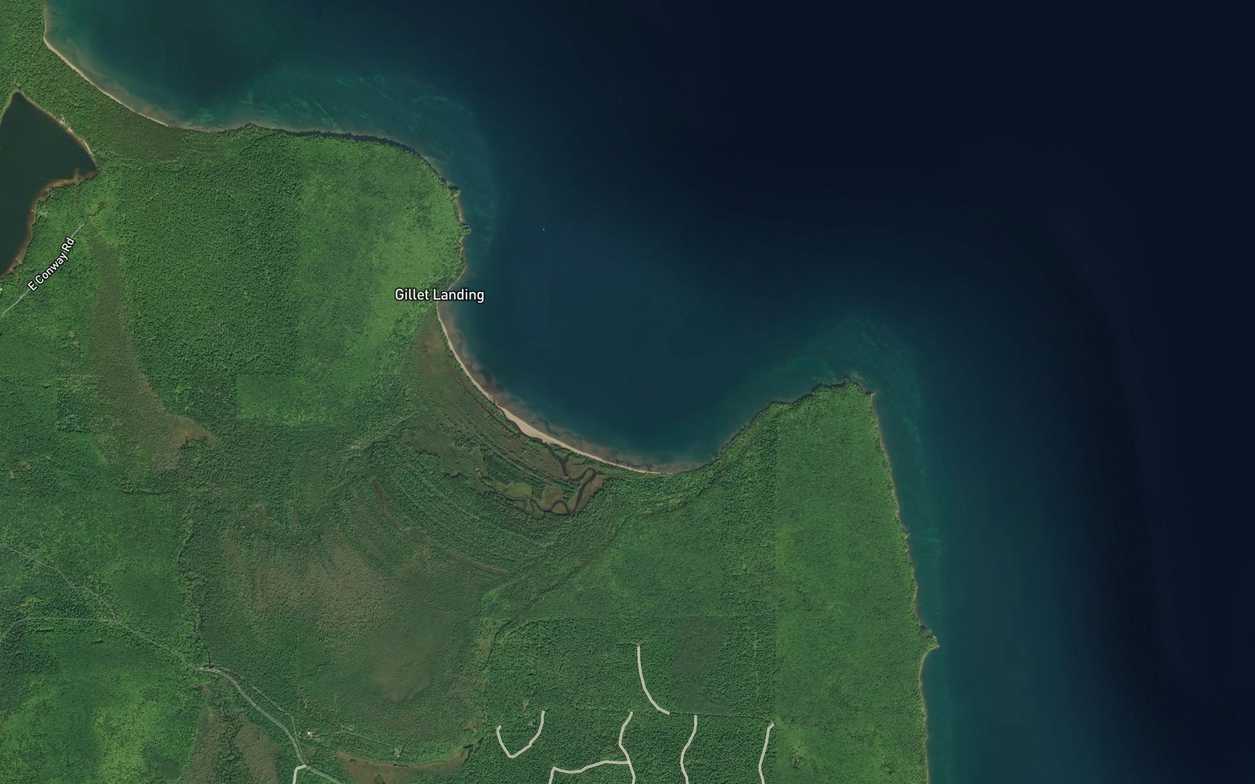 Satellite map of the Salmon Trout Bay