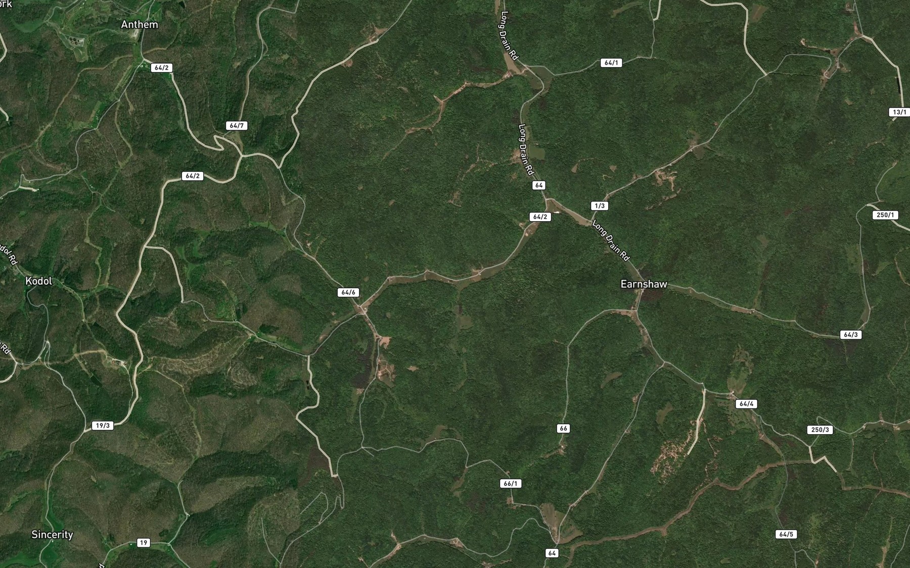 Satellite map of the Big Jim Run
