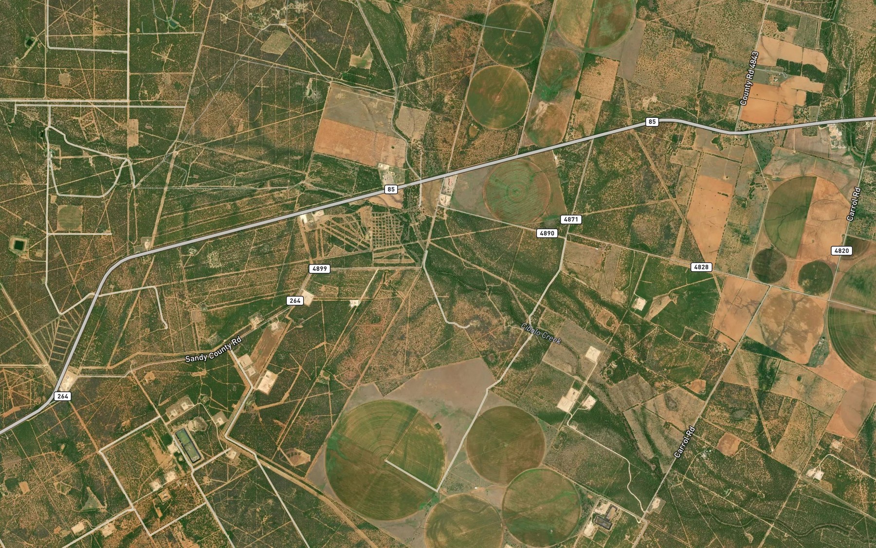 Satellite map of the Snake Creek