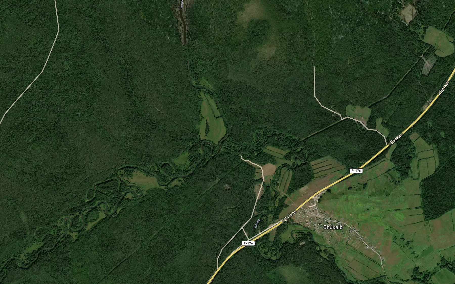 Satellite map of the Vepr'