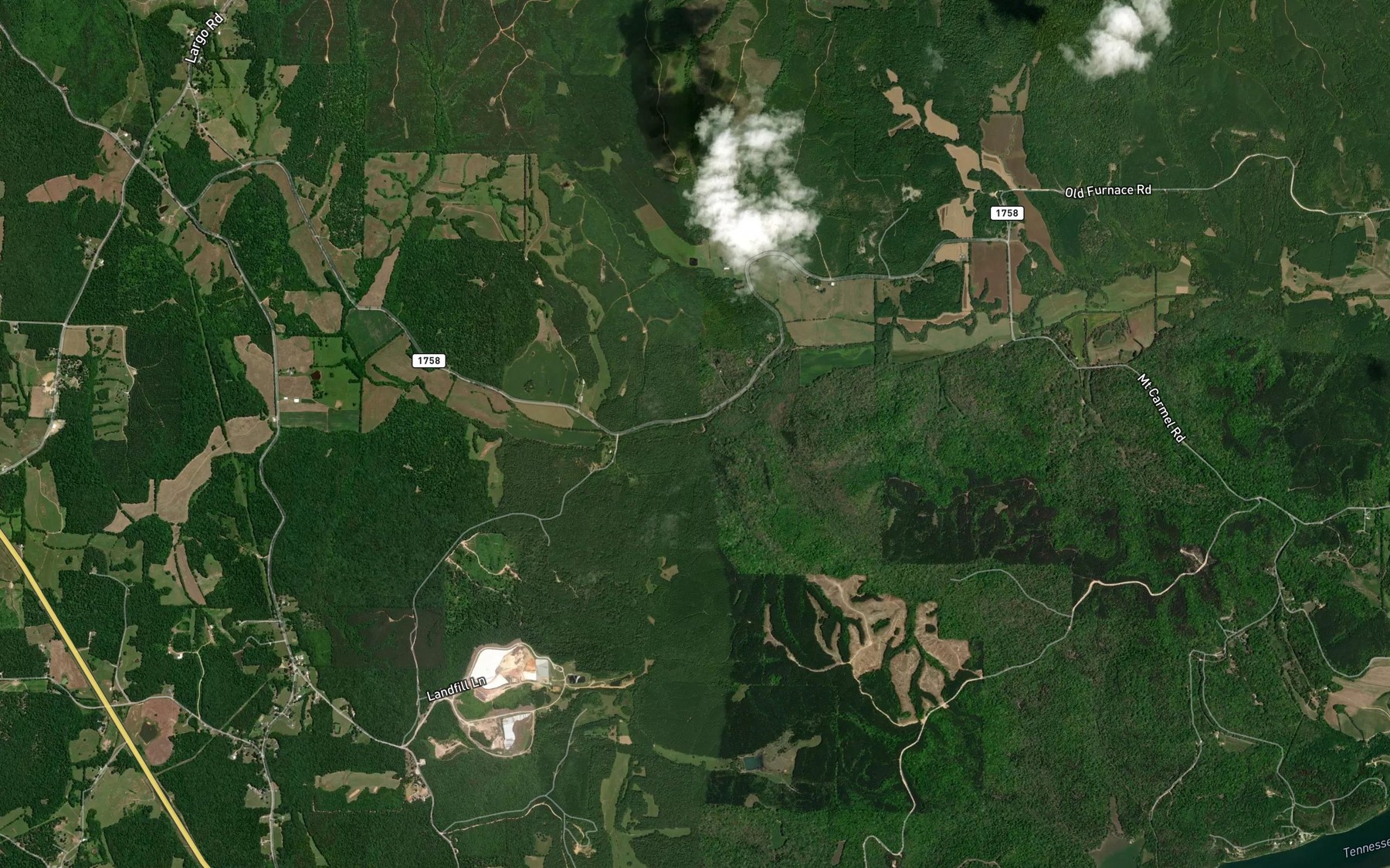 Satellite map of the Buck Branch