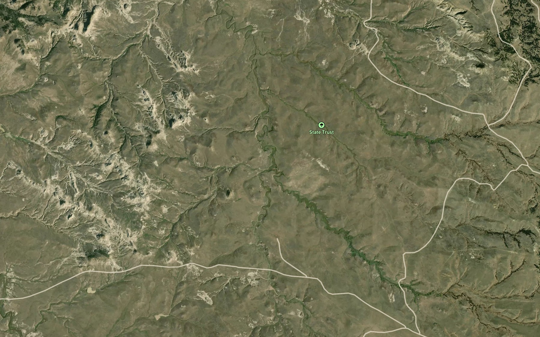 Satellite map of the Davis Creek