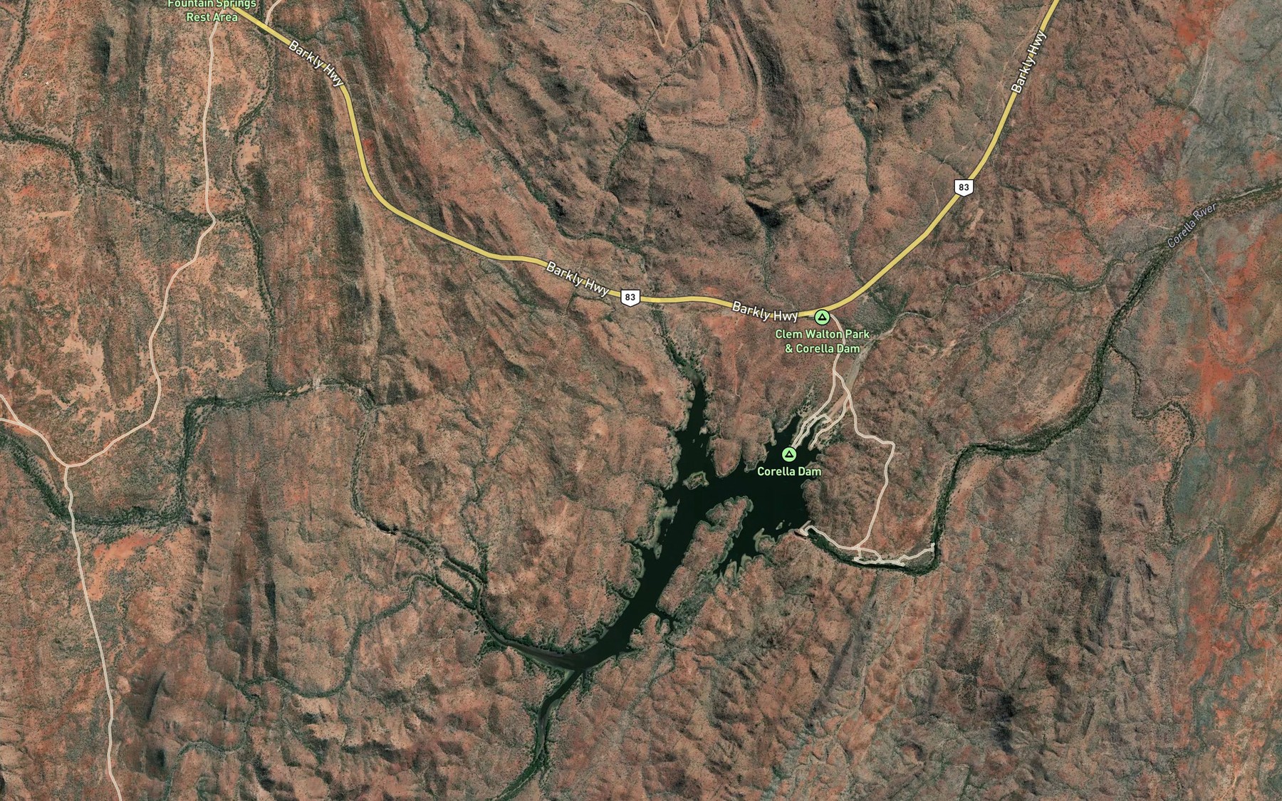 Satellite map of the Lake Corella