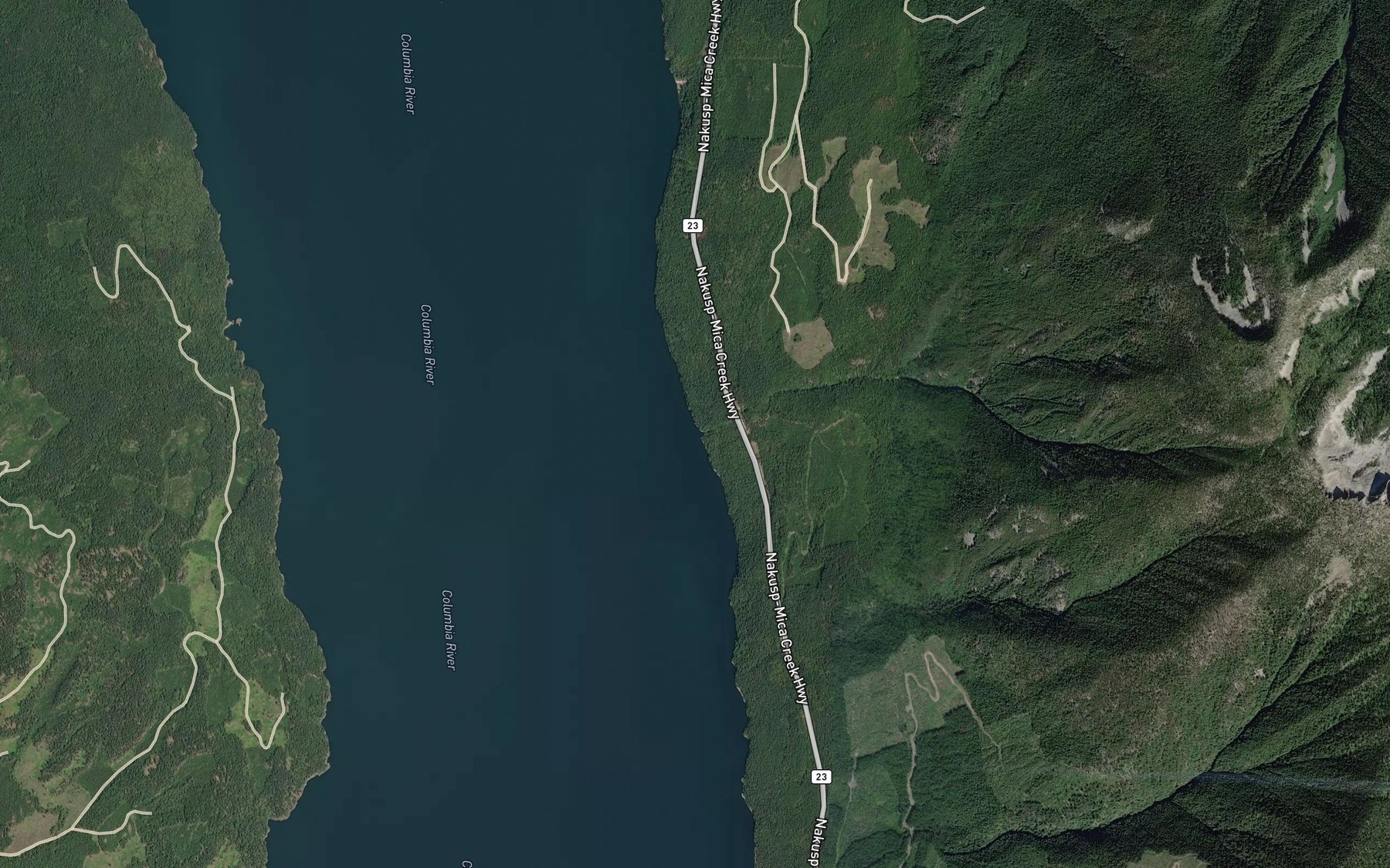 Satellite map of the Ione Creek