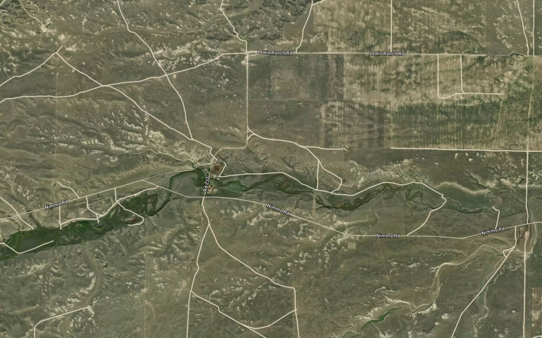 Satellite map of the Carey Horse Creek Ditch Number 9
