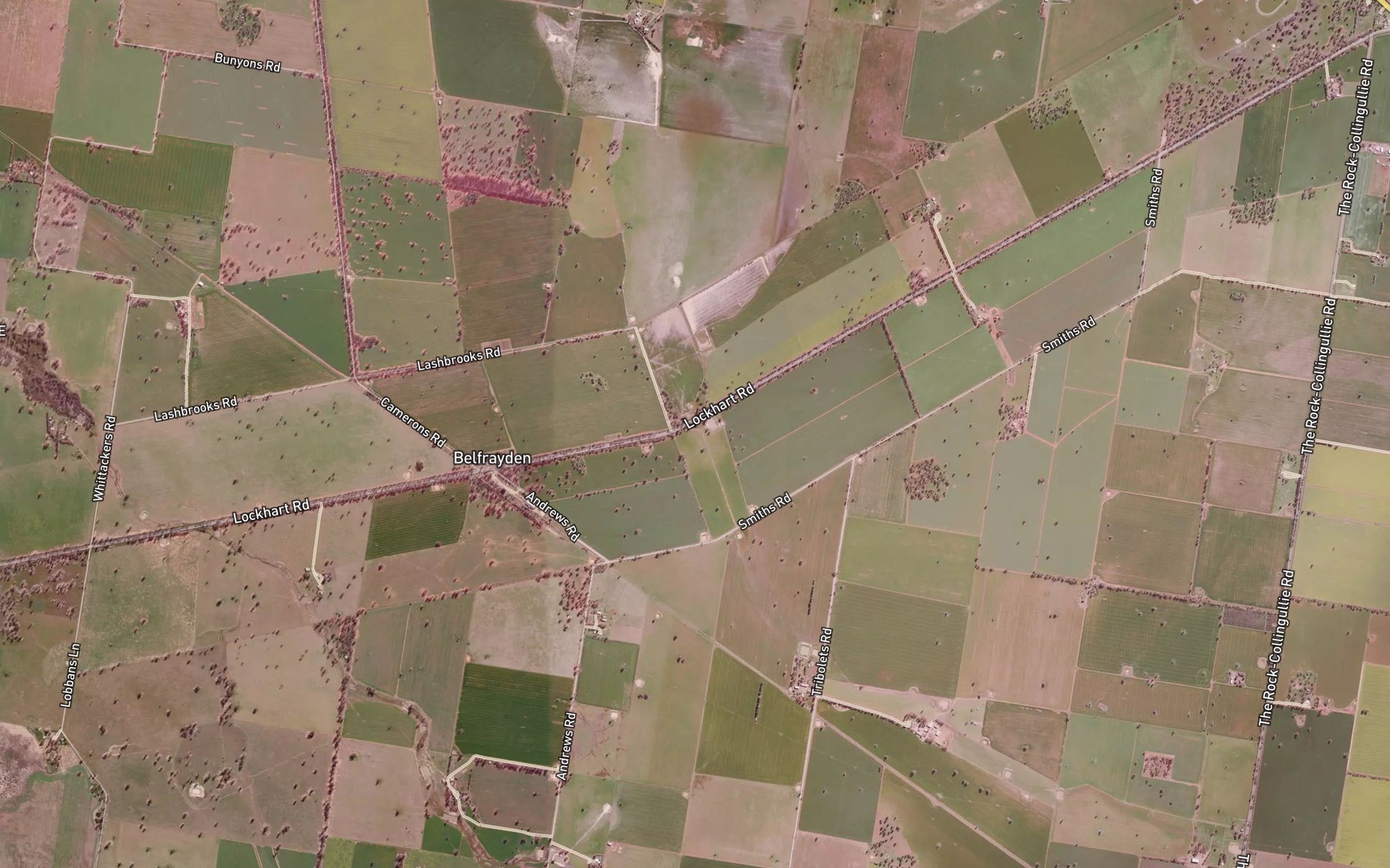 Satellite map of the Collingullie Watercourse