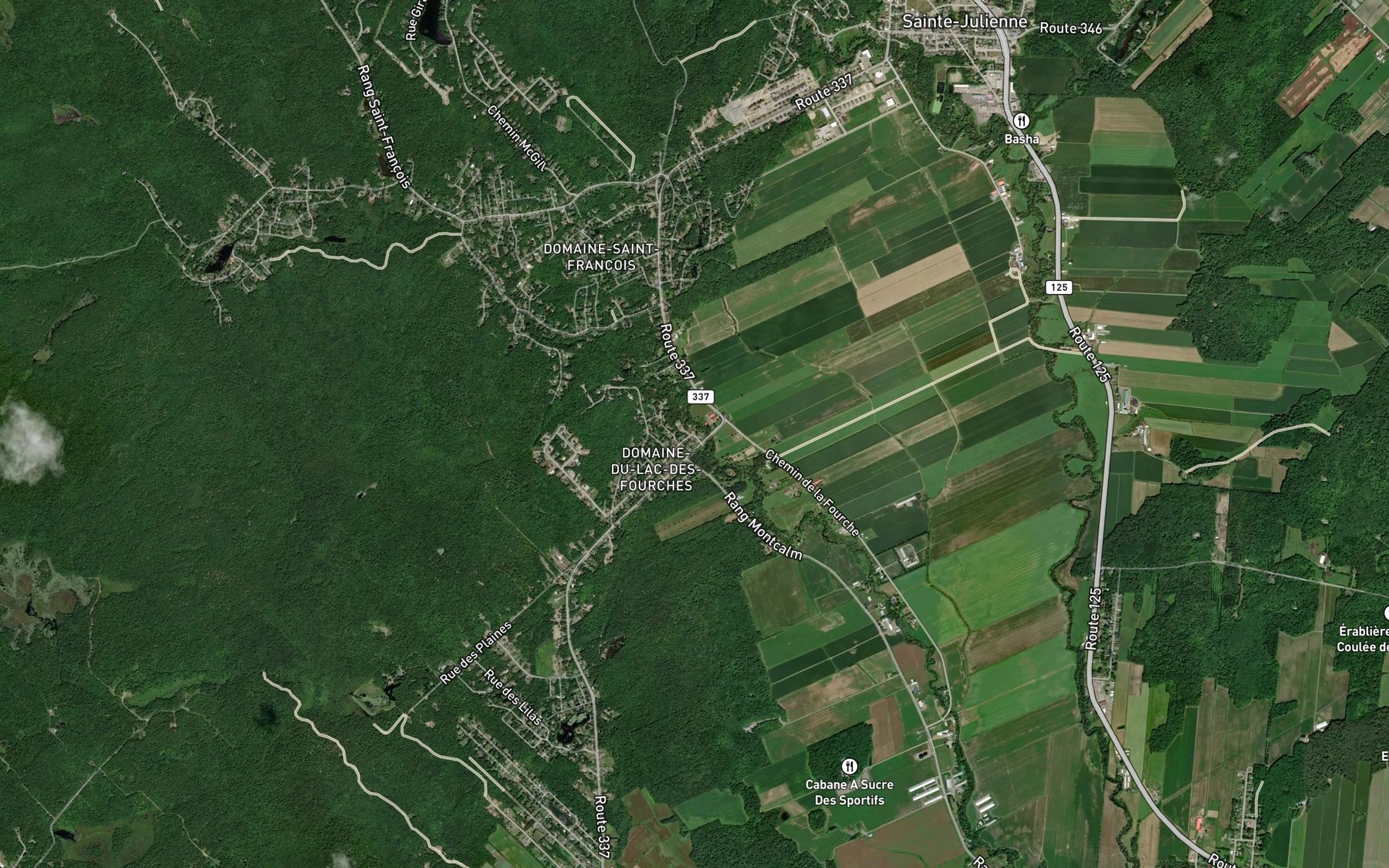 Satellite map of the Lac des Fourches