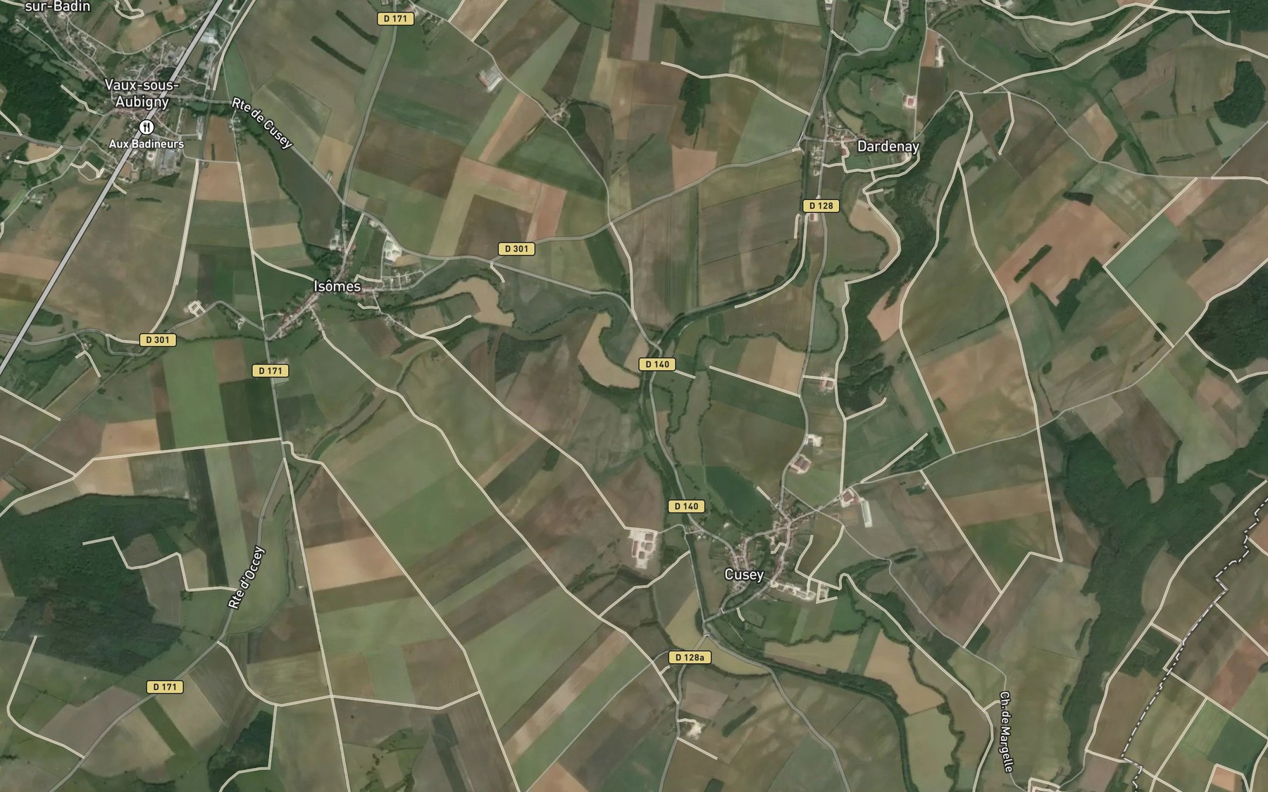 Satellite map of the Ruisseau Badin