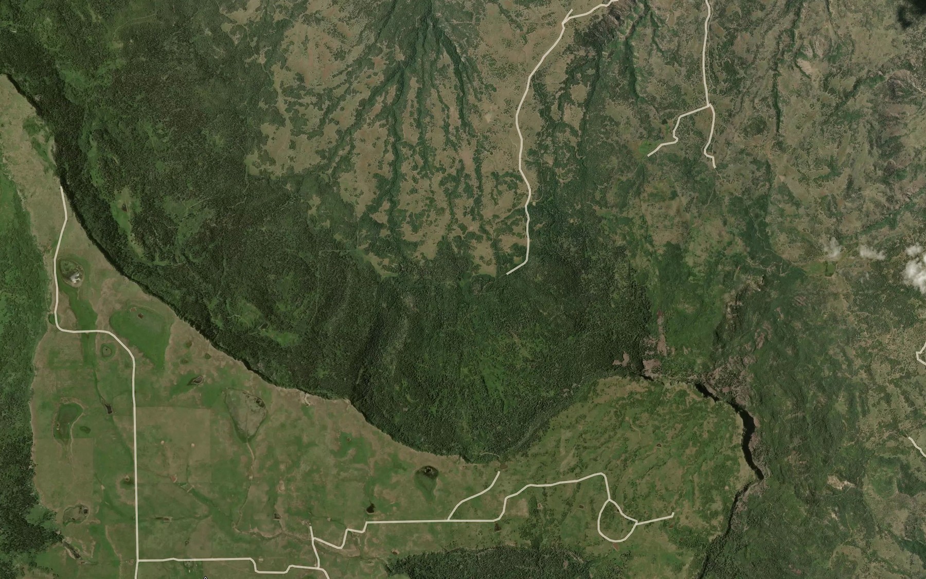 Satellite map of the Timberline Spring