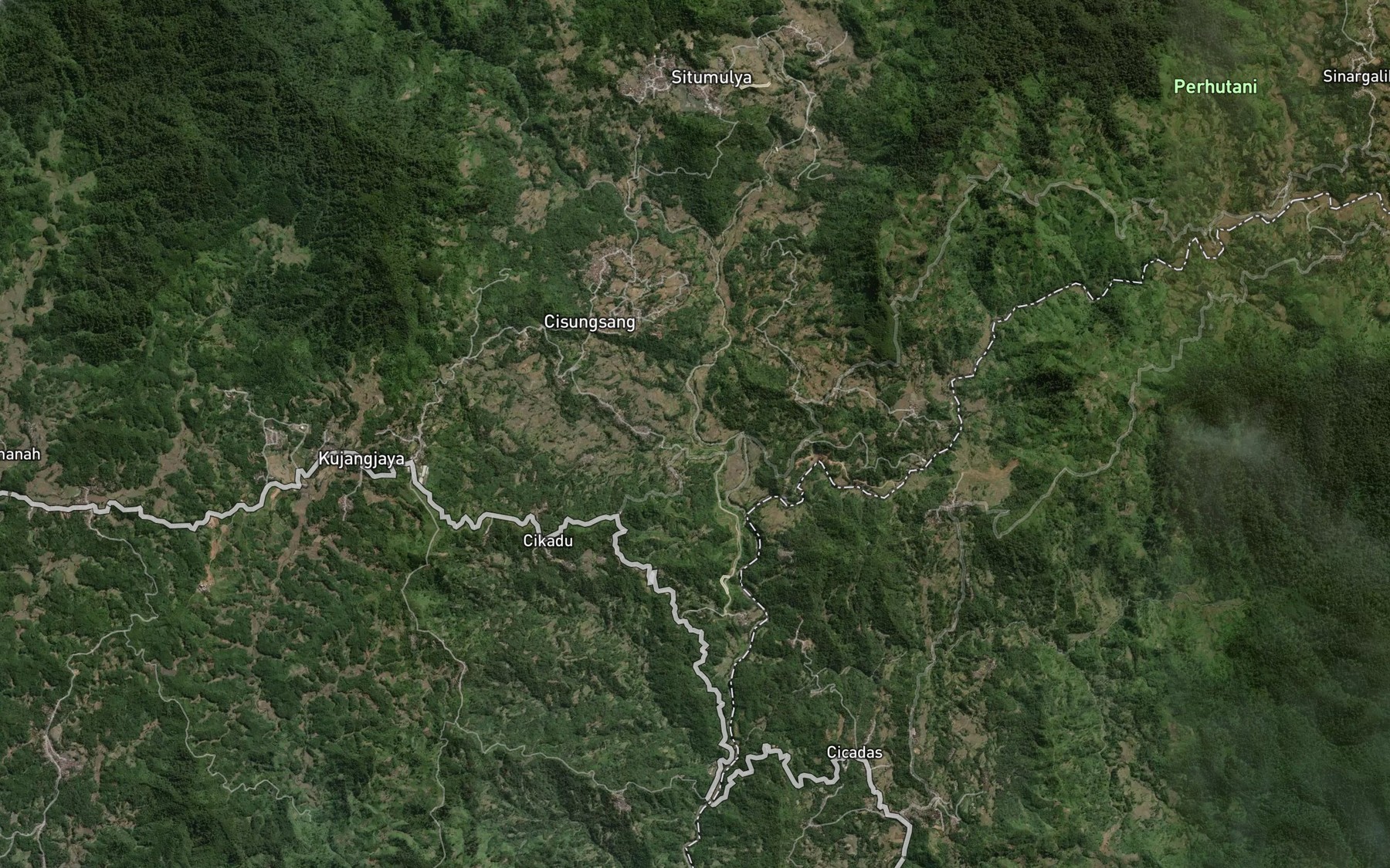 Satellite map of the Ci Karang